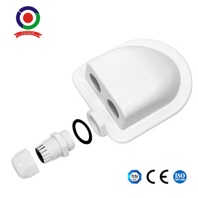 White IP68 ABS Cable Entry Housing Mount For RV Boats Caravans Marine