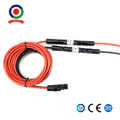 TUV XLPE Single Core 4mm2 Extension Solar Cable With Male Female Solar Connector