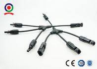 IP67 1000V Black  Branch Connector , 3 To 1  DC Cable Connectors