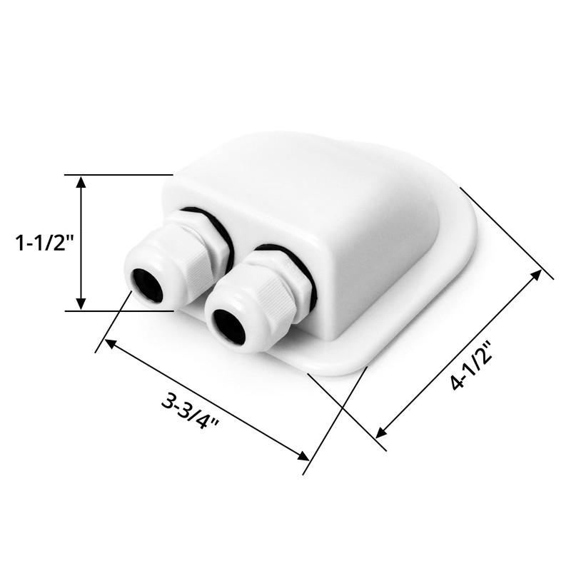 White ABS Solar Cable Entry Box with 6-12mm Gland