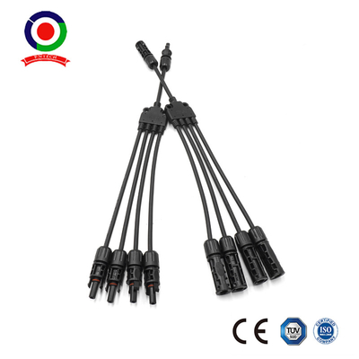 1500V 30A 4 To 1 Male Female Y Branch Connectors Solar Panel Extension Cable