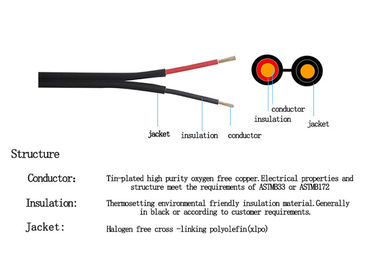 0.8mm Thickness Twin Core Electrical Cable For Photovoltaic Power System