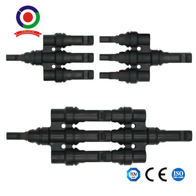 1 Pair Of 30A Solar Panel Cable PV Connectors 3 To 1 T Branch Connection Adapter