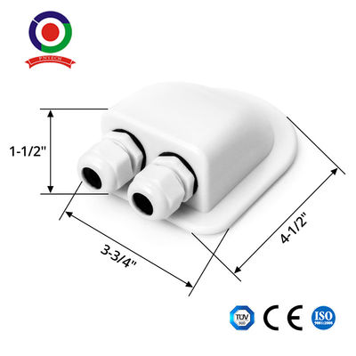 White IP68 ABS Cable Entry Housing Mount For RV Boats Caravans Marine