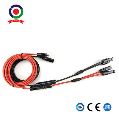 TUV XLPE Single Core 4mm2 Extension Solar Cable With Male Female Solar Connector