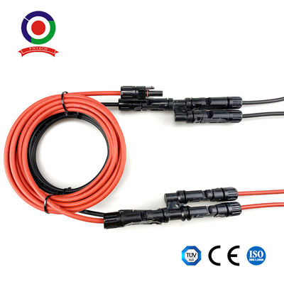 Black And Red Uv Resistance 4mm2 6mm2 Pv Connector Solar Panel Extension Cable