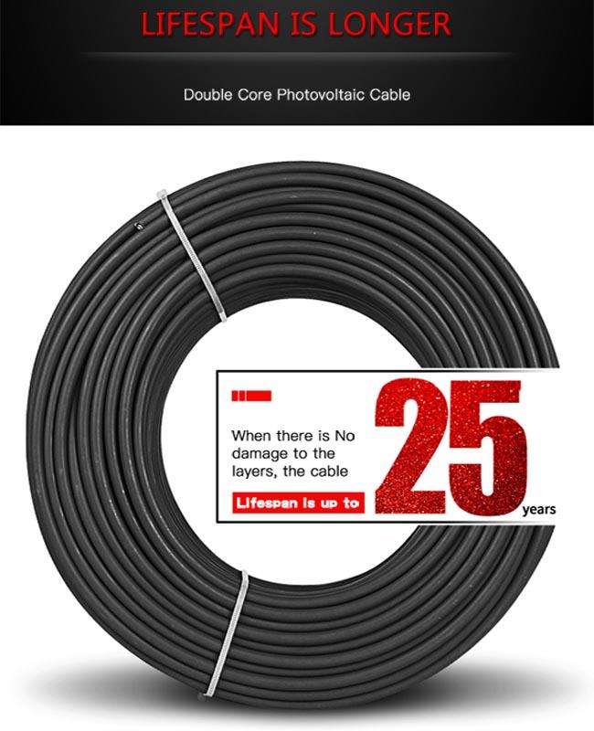 Black 2 Core DC Cable Low Toxicity High Voltage And Current Carrying Capacity