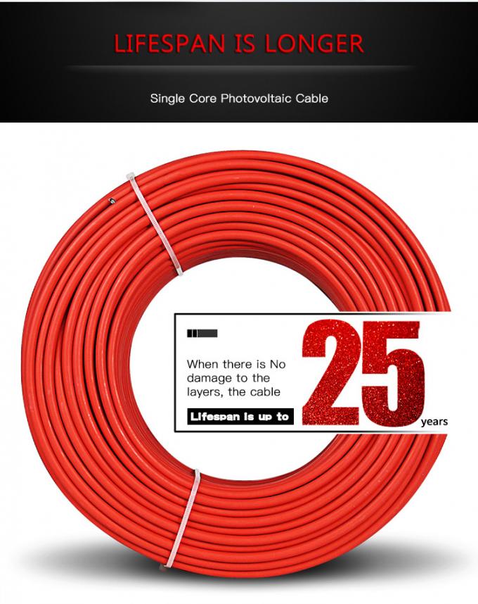 Anti - Aging 2.5mm PV DC Cable Excellent Flexibility And Stripping Performance