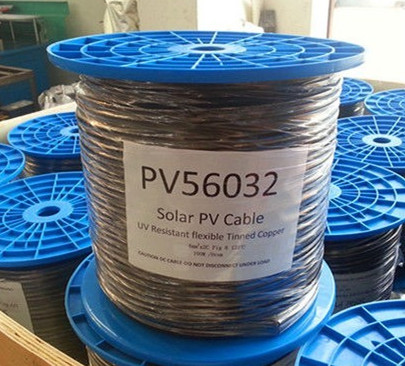 Twin core 10mm² solar power cable with black insulation