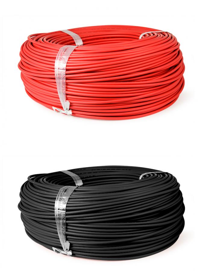 XLPE Jacket 12AWG Solar PV Cable Wire Copper Conductor Red / Black Color