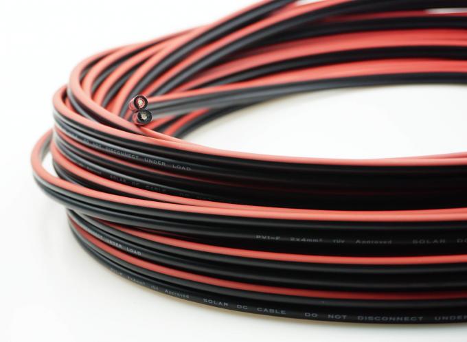 Twin core PV solar cable 2.5mm² with black insulation and jacket